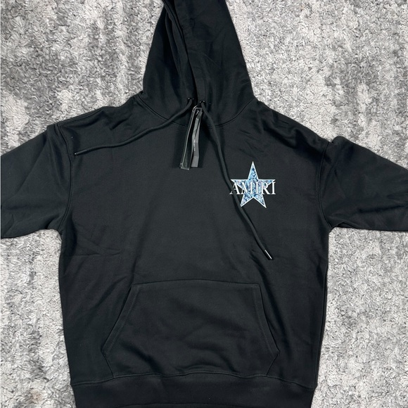 AMIRI Paisley Star-Print Baby Blue Hoodie Mens Size Large - Picture 3 of 3
